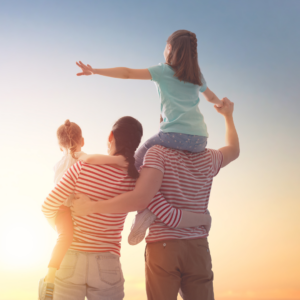 Familie von Hinten